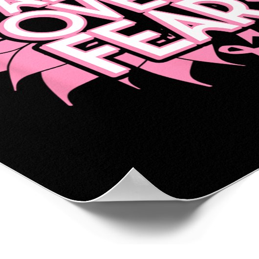 Over angst Borstkanker Bewustzijn Christelijk roze Poster (Hoek)