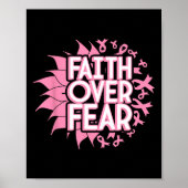 Over angst Borstkanker Bewustzijn Christelijk roze Poster (Voorkant)