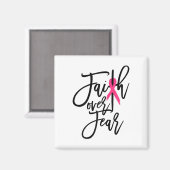 Over Angst Cross Borstkanker Bewustzijn Christelij Magneet (Voorkant / Achterkant)