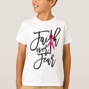 Over Angst Cross Borstkanker Bewustzijn Christelij T-shirt