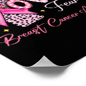 Over Angst Cross Pink Ribbon Christelijke Borstkan Poster (Hoek)