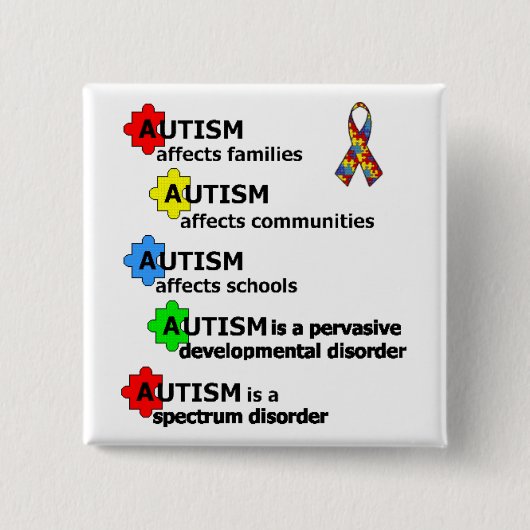 OVER AUTISME VIERKANTE BUTTON 5,1 CM (Voorkant)