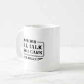 Over auto's praten koffiemok (Voorkant links)