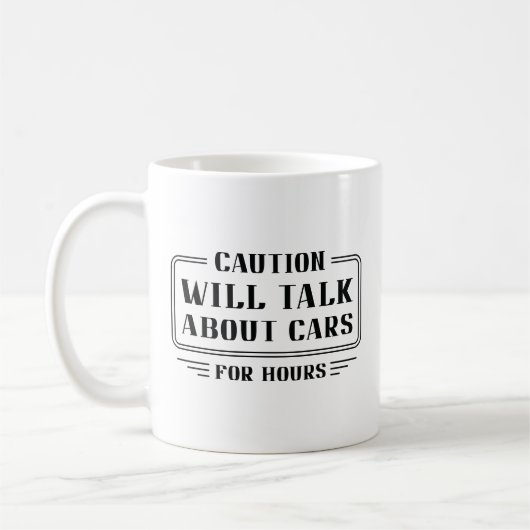 Over auto's praten koffiemok (Links)