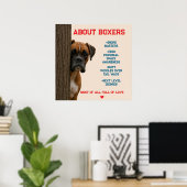Over Boxers Funny & Loving Boxer Dog Quote Design Poster (Thuiskantoor)