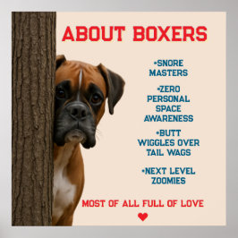 Over Boxers Funny & Loving Boxer Dog Quote Design Poster
