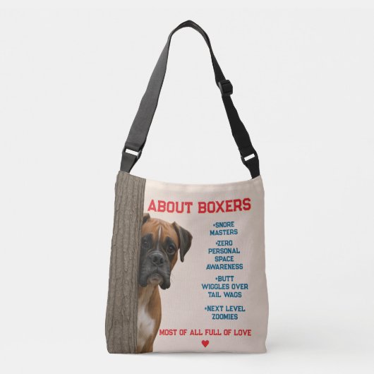 Over Boxers Grappige & Liefhebbende Boxer Hond Cit Crossbody Tas (Voorkant)