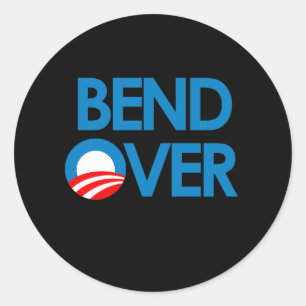 Over buigen voor Obama Ronde Sticker