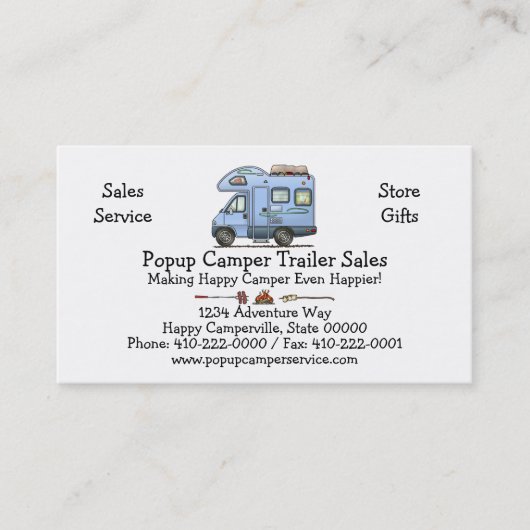 Over Cab Camper RV Visitekaartje (Voorkant)