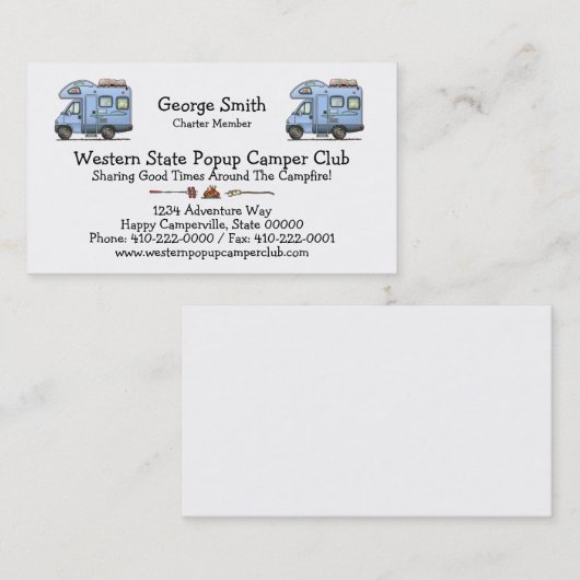 Over Cab Camper RV Visitekaartje (Voorkant / Achterkant)