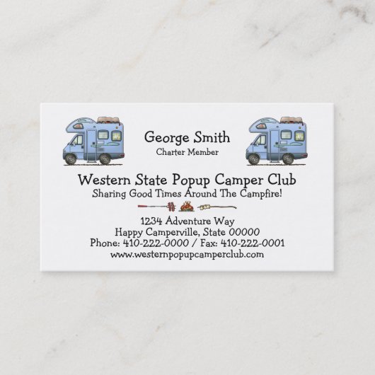 Over Cab Camper RV Visitekaartje (Voorkant)