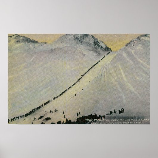 Over Chilkoot Pass Tijdens Gold Rush, Alaska Poster (Voorkant)