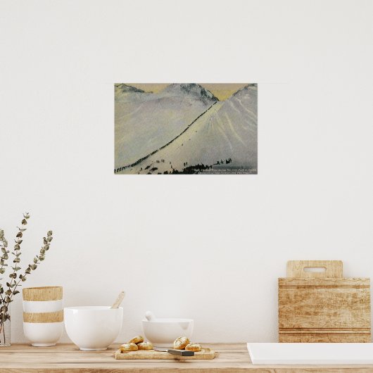 Over Chilkoot Pass Tijdens Gold Rush, Alaska Poster (Keuken)