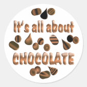 Over chocolade ronde sticker (Voorkant)