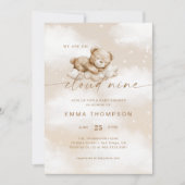 Over Cloud 9 Genderneutraal Beige Boho Baby shower Kaart (Voorkant)