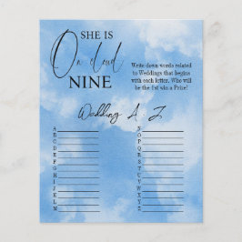 Over Cloud Nine Calligraphy Blue Vrijgezellenfeest