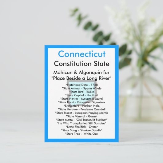 Over Connecticut Briefkaart (Staand voorkant)