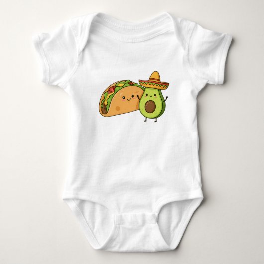 Over Cute Grappige Avocado & Taco  Romper (Voorkant)