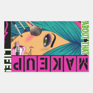 Over dat make-up leven rechthoekige sticker