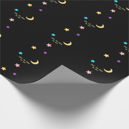 Over de aangepaste tekst Moon en Stars Cadeaupapier (Hoek)