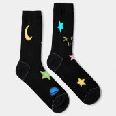 Over de aangepaste tekst Moon en Stars Sokken (Rechts)