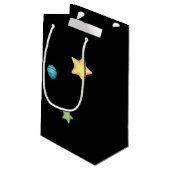 Over de aangepaste tekst van de Moon Stars Planet Klein Cadeauzakje (Achterkant Gekanteld)