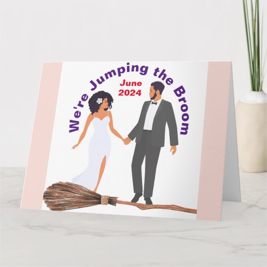 Over de bezem springen bedankkaart (Voorkant)