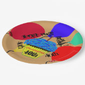 Over de Borden van de Hill Blue Cupcake Balloons Papieren Bordje (Gekanteld)