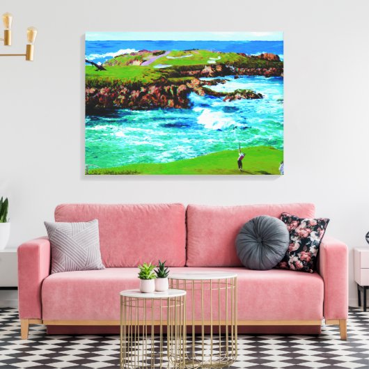 Over de Breakers op 16e op Canvas (Insitu (Woonkamer))