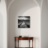 Over de brug - Moody zwart-wit landschap Canvas Afdruk