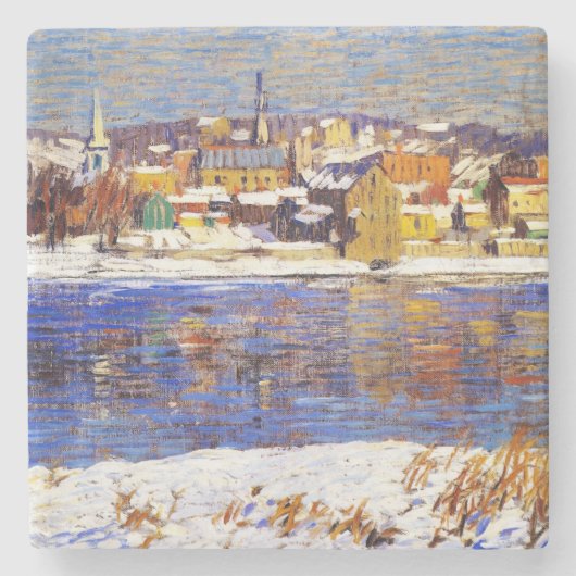 Over de Delaware (door Robert Spencer) Stenen Onderzetter (Voorkant)