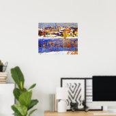 Over de Delaware, schilderij door Robert Spencer Poster (Thuiskantoor)