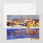 Over de Delaware, schilderij van Robert Spencer Briefkaart (Voorkant / Achterkant)