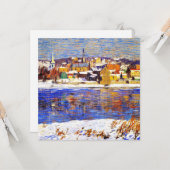 Over de Delaware, schilderij van Robert Spencer Kaart (Voorkant / Achterkant in situ)