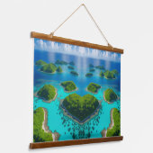 Over de eilanden: ontsnapping uit de lucht hangend wandkleed (Gebogen)