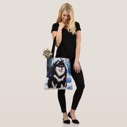 OVER DE FINSE Lapphund Canvas tas (Op model)