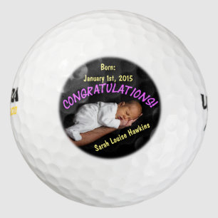 Over de geboorte van je baby meisje Golf Ball Keep Golfballen