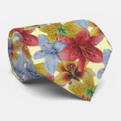 over de gehele lengte van het kleurrijke bloemenpa stropdas (Opgerold)