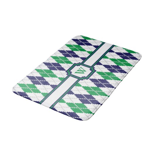 Over de Groene Argyle Bath Mat (Gekanteld)