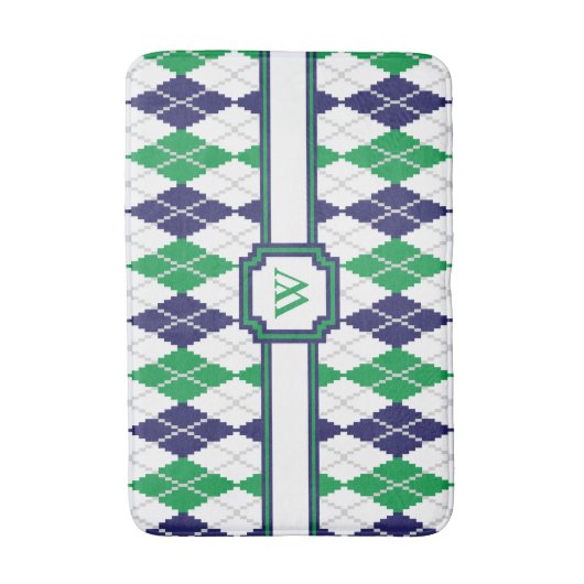 Over de Groene Argyle Bath Mat (Voorkant Verticaal)