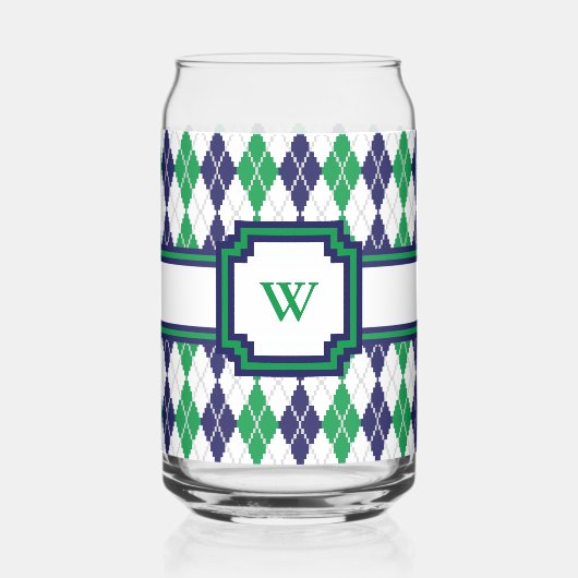 Over de groene Argyle Blikvorm Glas (Voorkant)