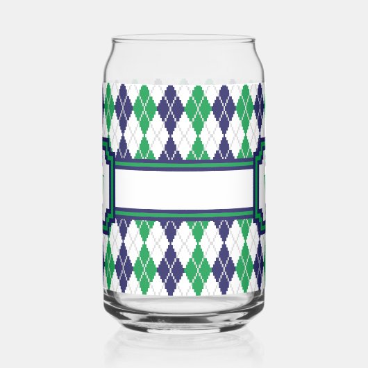 Over de groene Argyle Blikvorm Glas (Links)