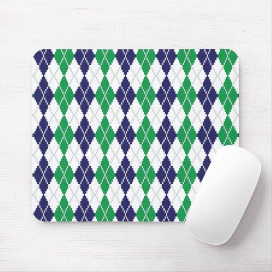 Over de Groene Argyle Mousepad Muismat (Met muis)