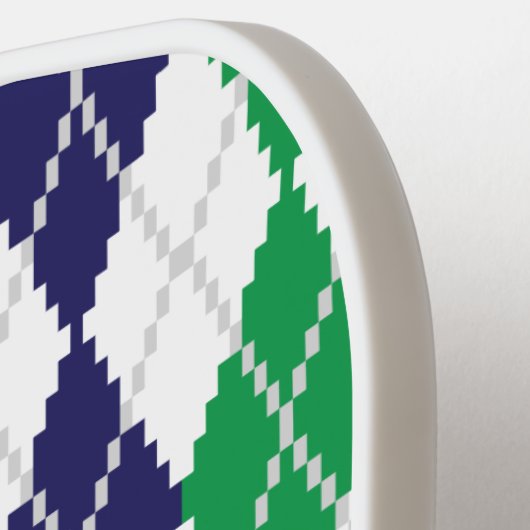 Over de groene Argyle Pickleball Paddle (Links Detail)