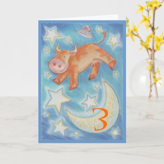 Over de groene kaart van de maan 'Age Happy Birthd (Gele Bloem)