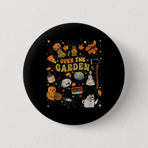 Over de Halloween Tuin Muur Pompoen Herfst Bedankt Ronde Button 5,7 Cm