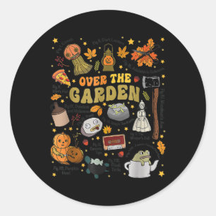 Over de Halloween Tuin Muur Pompoen Herfst Bedankt Ronde Sticker