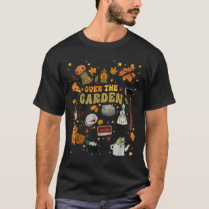 Over de Halloween Tuin Muur Pompoen Herfst Bedankt T-shirt