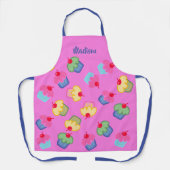 Over de hele afdrukjummy cupcakes, op roze, jouw n schort (Voorkant)