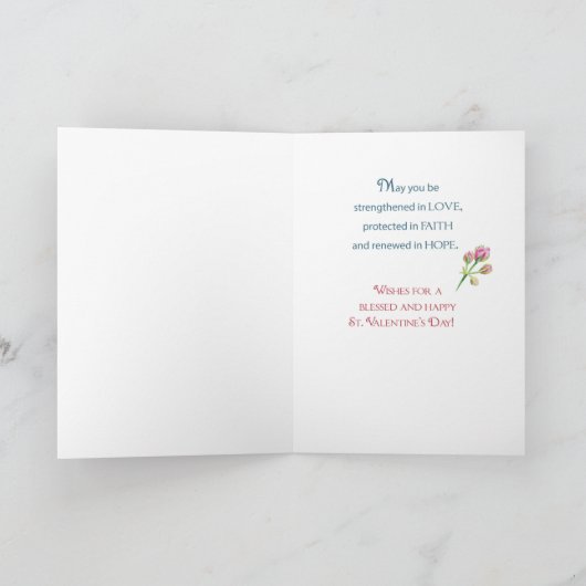 Over de hele linie op het Valentijnsdag Roos Relig Kaart (Binnen)